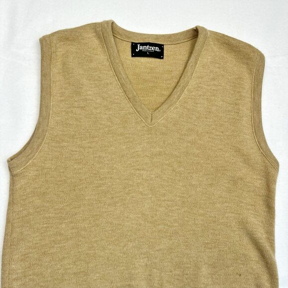 Vintage Jantzen Mens USA Classic V Neck Knit Sweater Pullover Orlon Size L - Picture 3 of 13